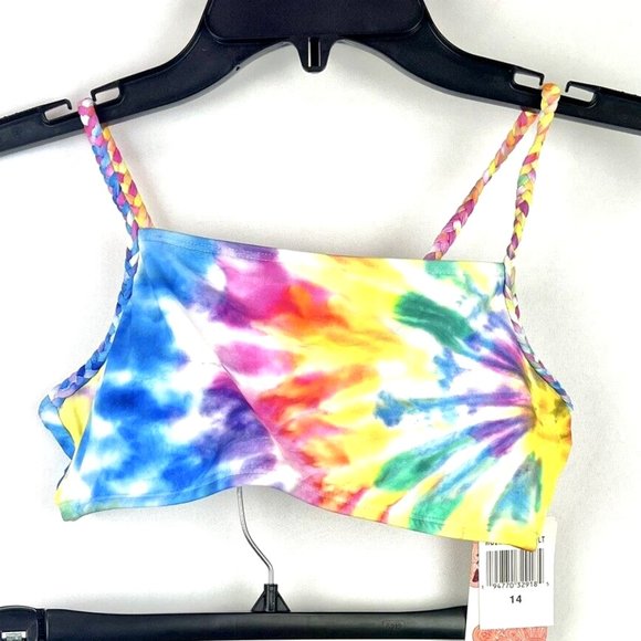 Hobie Girl’s Tie Dye Multicolored Two Piece Swimsuit Size 14 - Picture 1 of 4
